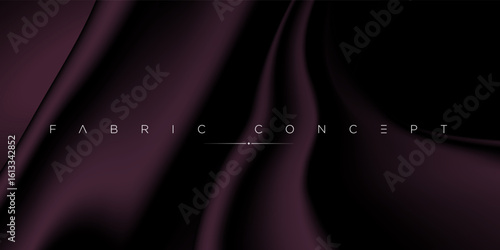 Luxury satin fabric background in dark burgundy hues with soft folds. Minimal vector texture ideal for premium branding, stylish presentations, and elegant abstract digital compositions.