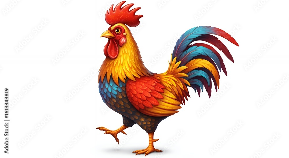 Fototapeta premium Colorful rooster illustration