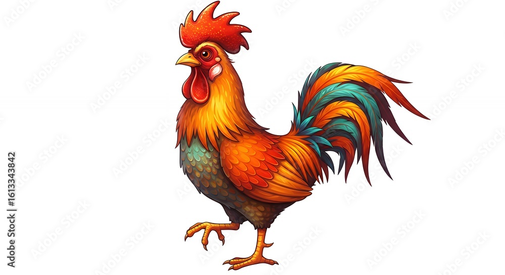 Fototapeta premium Colorful rooster illustration