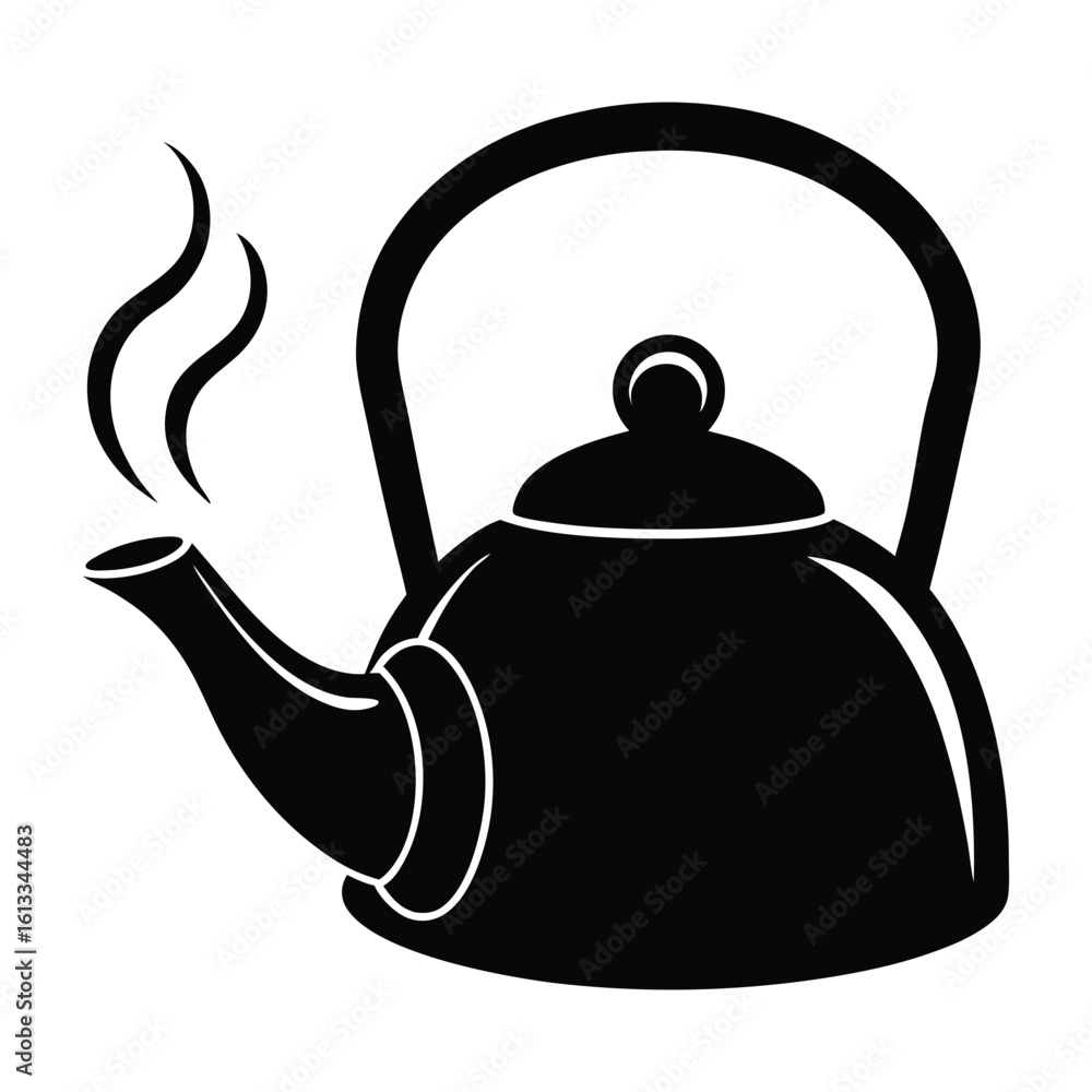 Obraz premium a black and white illustration of a tea kettle.