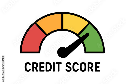 Vector Illustration of Credit Score Gauge Icon