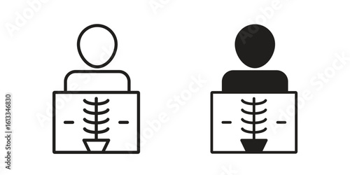 X ray icon vector in thin line and flat style with editable stroke