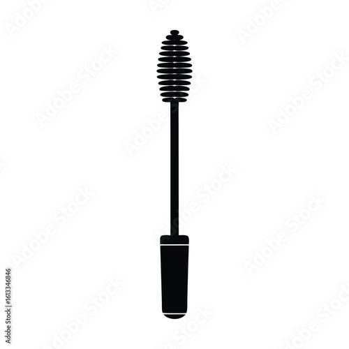 mascara brush icon in black style on white background.