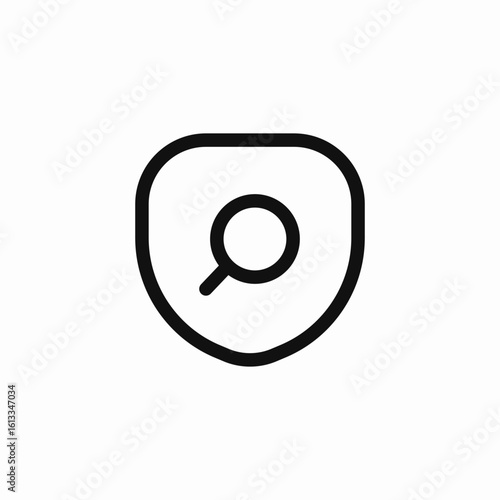 shield magnifying glass icon sign vector