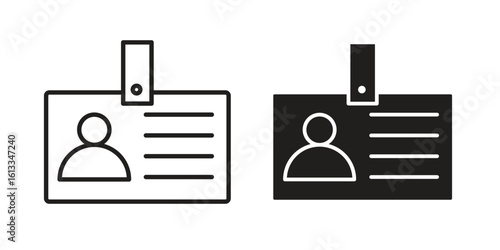 Visitor icon vector in thin line and flat style with editable stroke