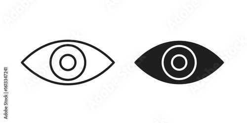 Visible icon vector in thin line and flat style with editable stroke