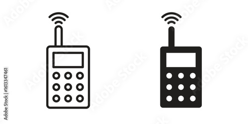 Transmitter icon vector in thin line and flat style with editable stroke