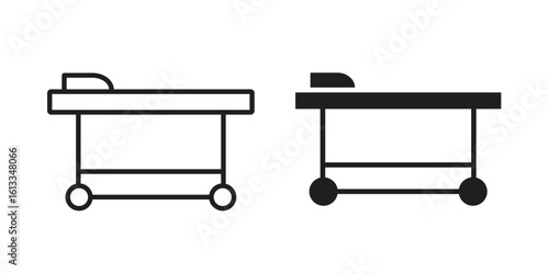 Stretcher icon vector in thin line and flat style with editable stroke