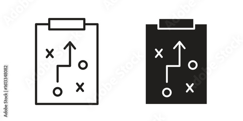 Strategy icon vector in thin line and flat style with editable stroke