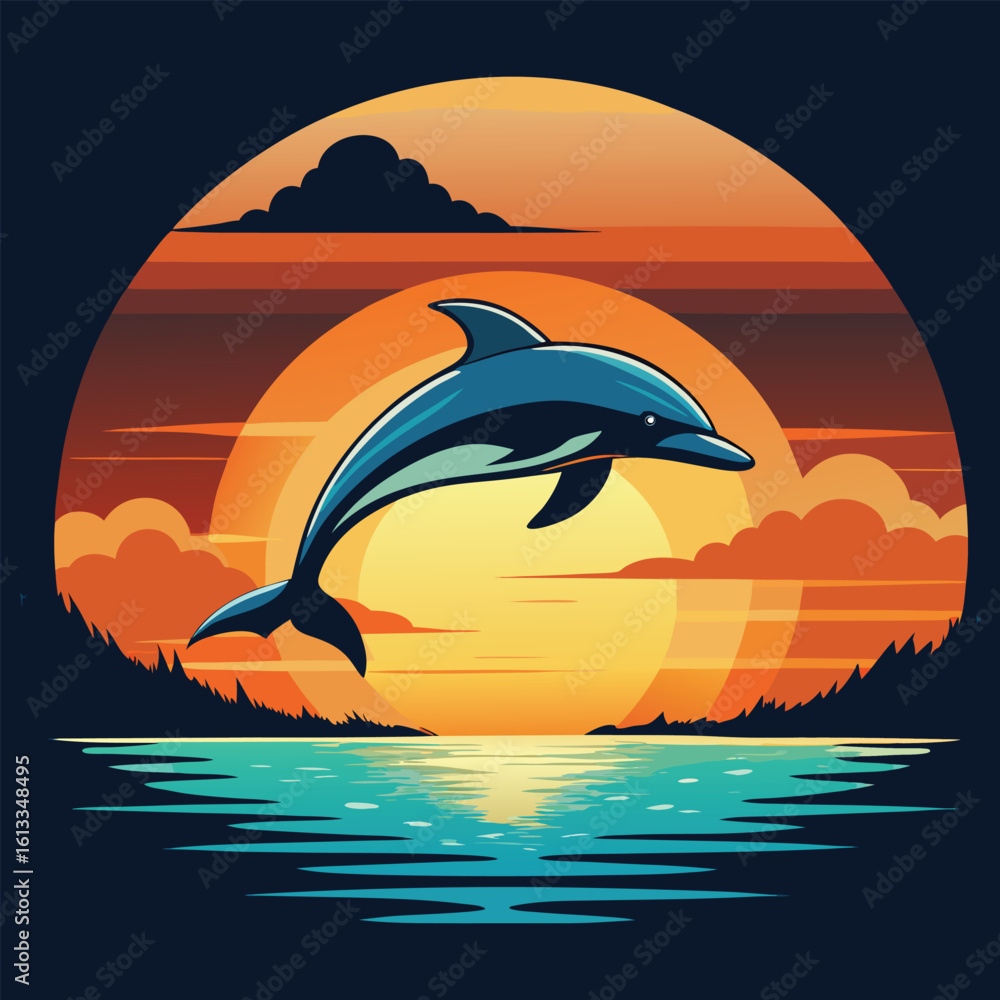 Fototapeta premium dolphins jumping into the sea