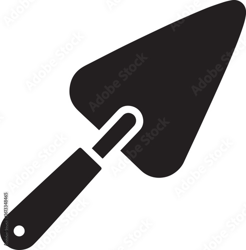 Trowel Silhouette in Black | Construction Hand Tool Icon