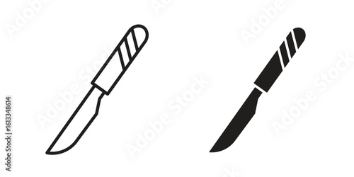 Scalpel icon vector in thin line and flat style with editable stroke