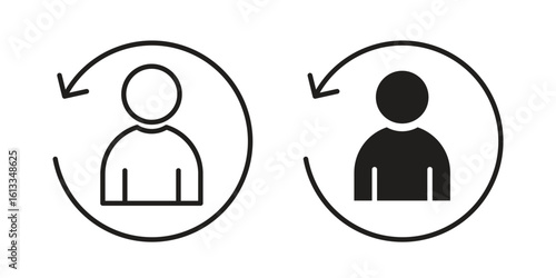Scrum master icon vector in thin line and flat style with editable stroke