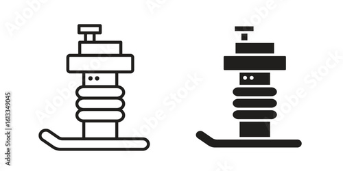 Rammer icon vector in thin line and flat style with editable stroke