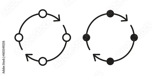 Procedure icon vector in thin line and flat style with editable stroke