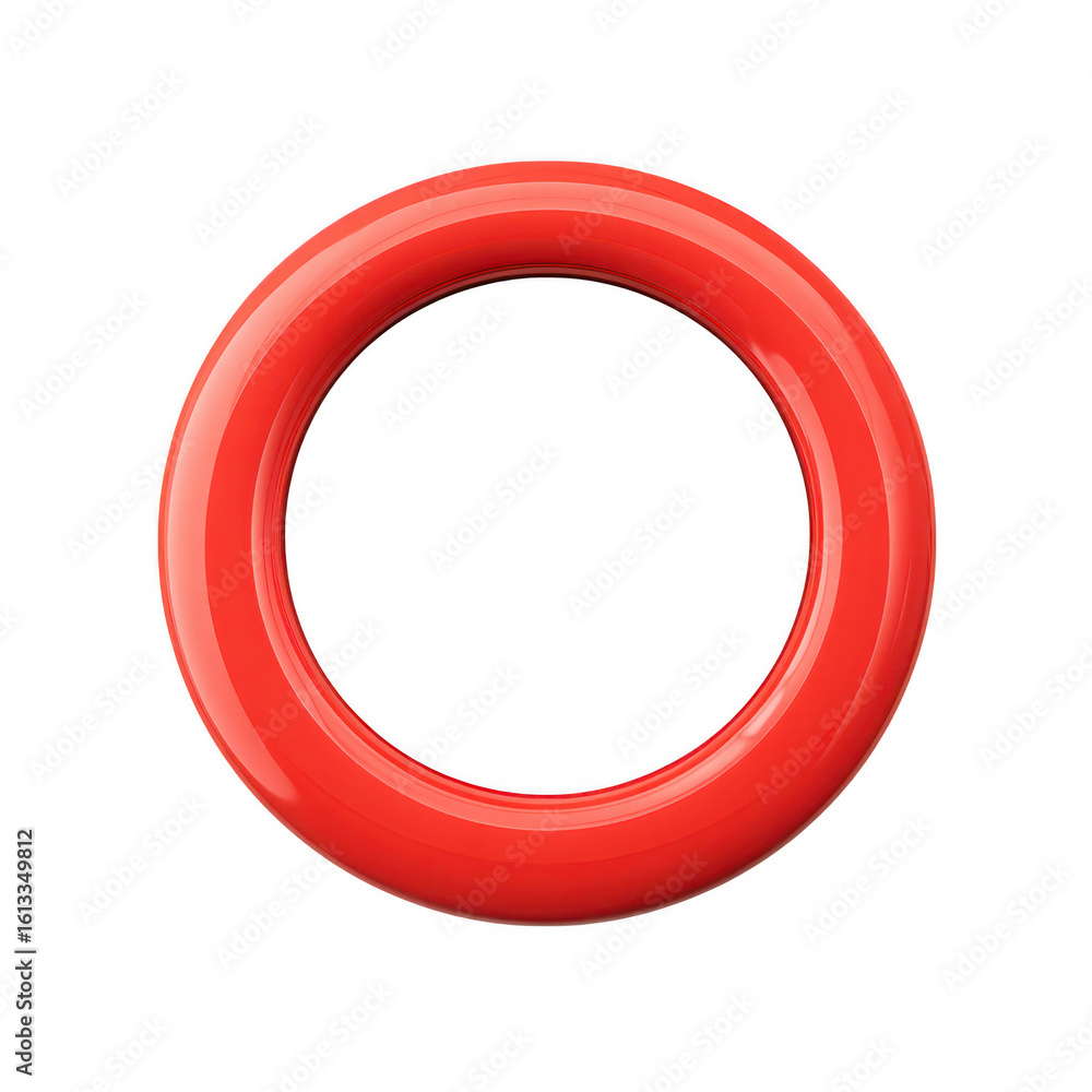 Shiny red torus 3 D rendering isolated on a transparent background circle shape Shiny red torus 3 D rendering isolated on a transparent background circle shape