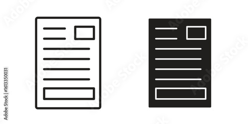 News feed icon vector in thin line and flat style with editable stroke