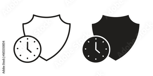 Long term protection icon vector in thin line and flat style with editable stroke