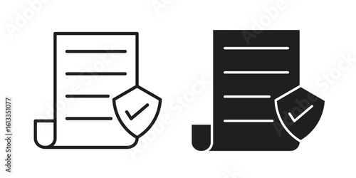 License icon vector in thin line and flat style with editable stroke