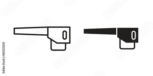 Leaf blower icon vector in thin line and flat style with editable stroke