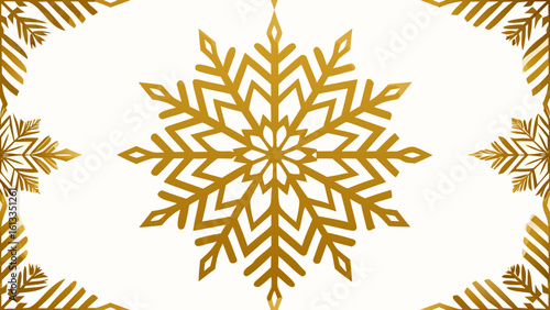 snowflake pattern ornament golden color isolated white background for wallpaper the bedroom, patterned fills, webs pages, surface textures, book covers, snowflake shape, gold - metal, white background