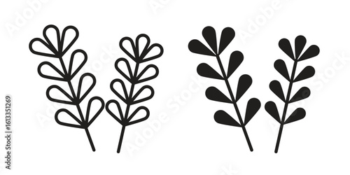 Lavender icon vector in thin line and flat style with editable stroke