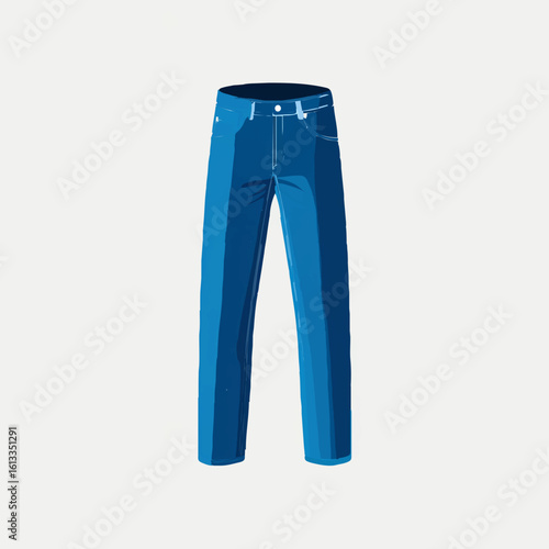 Blue jeans illustration isolated on white background

