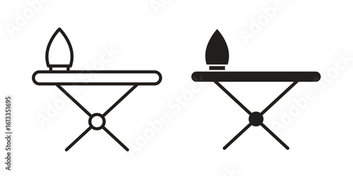 Iron board icon vector in thin line and flat style with editable stroke
