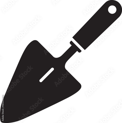 Trowel Silhouette in Black | Construction Hand Tool Icon