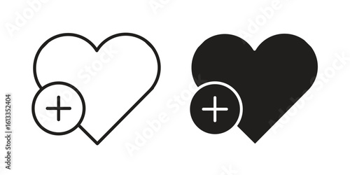 Heal icon vector in thin line and flat style with editable stroke
