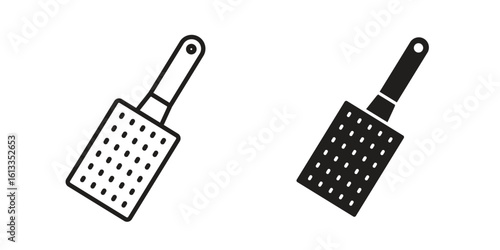 Grater icon vector in thin line and flat style with editable stroke