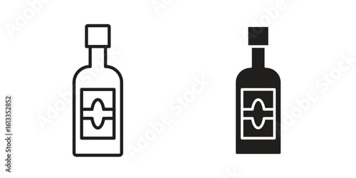 Gin icon vector in thin line and flat style with editable stroke