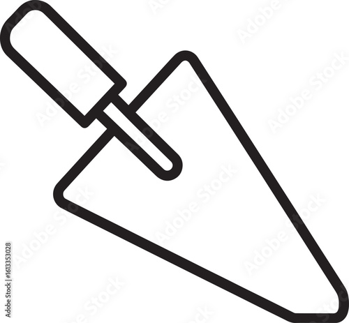 Trowel Silhouette in Black | Construction Hand Tool Icon