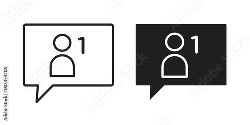 Followers icon vector in thin line and flat style with editable stroke