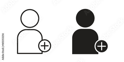 Follower icon vector in thin line and flat style with editable stroke