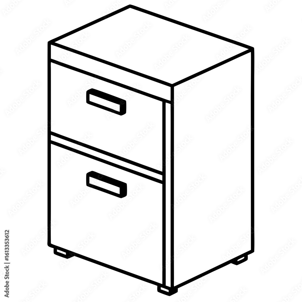 Filing Cabinet with Open Drawers Vector Design Filing Cabinet with Open Drawers Vector Design