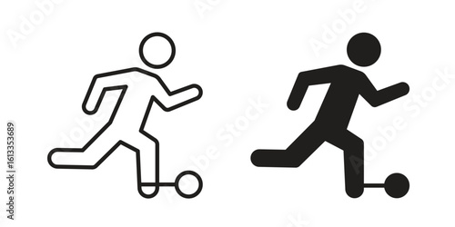 Escape icon vector in thin line and flat style with editable stroke