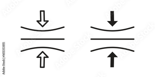 Elasticity icon vector in thin line and flat style with editable stroke