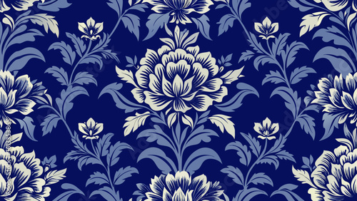 vintage floral wallpaper seamless knitted pattern dark blue colors backgrounds for decorative backdrops can be used wallpaper, pattern fills, web pages, surface textures,seamless pattern, seamless,