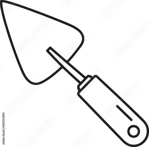 Trowel Silhouette in Black | Construction Hand Tool Icon