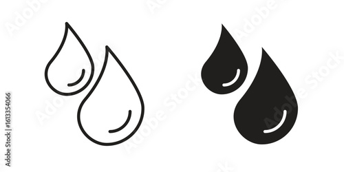 Drop icon vector in thin line and flat style with editable stroke