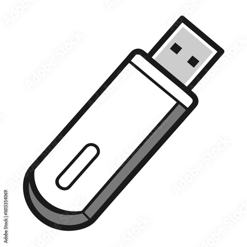 USB Flash Drive Modern Gadget Clipart for Tech Themes