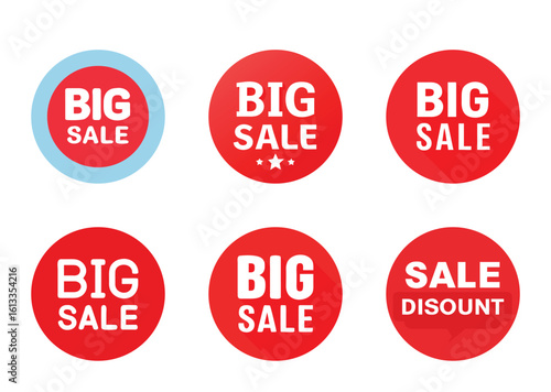 Collection of creative Big Sale and Discount promotional label designs vector