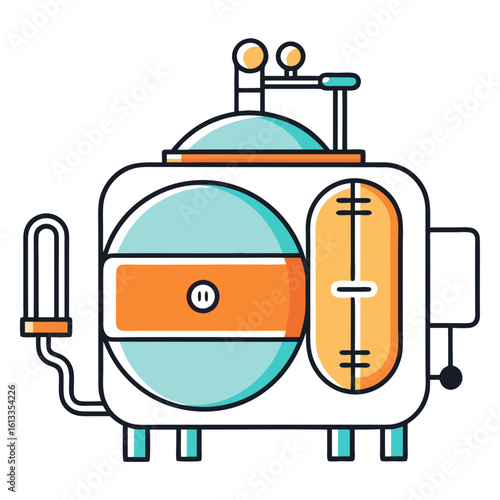 High Quality Vector Illustration of Autoclave Sterilizer