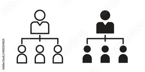 Department head icon vector in thin line and flat style with editable stroke