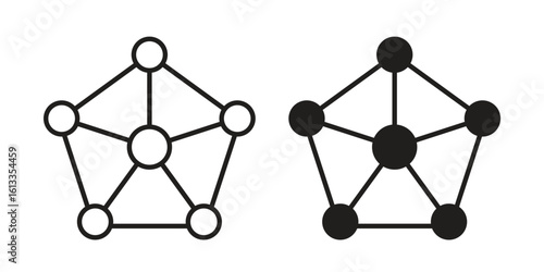 Dependency icon vector in thin line and flat style with editable stroke