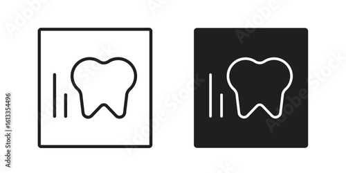 Dental X ray icon vector in thin line and flat style with editable stroke