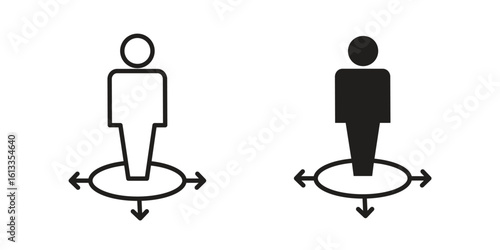 Decision making icon vector in thin line and flat style with editable stroke