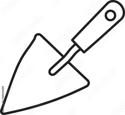 Trowel Silhouette in Black | Construction Hand Tool Icon