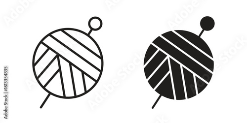 Crochet icon vector in thin line and flat style with editable stroke